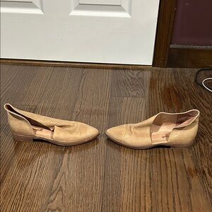 Free People Tan Suede D'Orsay Pointed-Toe Flats